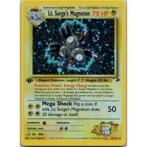 Lt. Surge's Magneton Gym Heroes 1st Edition "Reprinted"